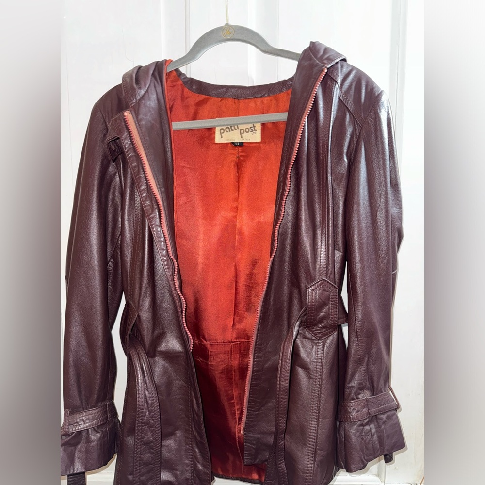 Patti Post brown leather jacket